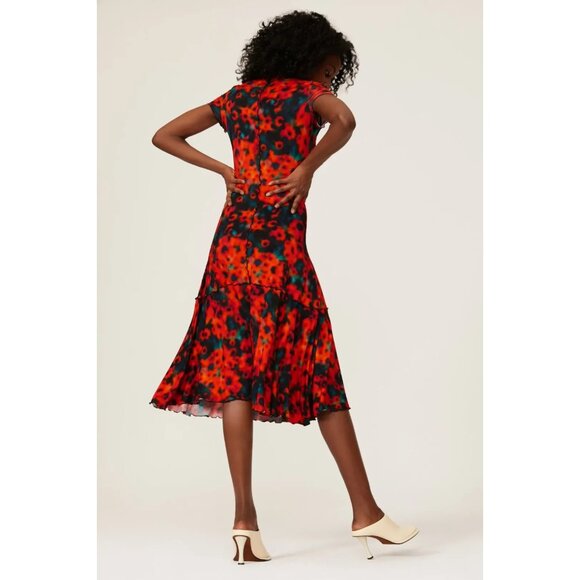 Proenza Schouler White Label Sunflower Floral-Print Midi Dress Size M - Picture 3 of 12